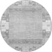 Round Abstract Gray Modern Rug, abs3234gry