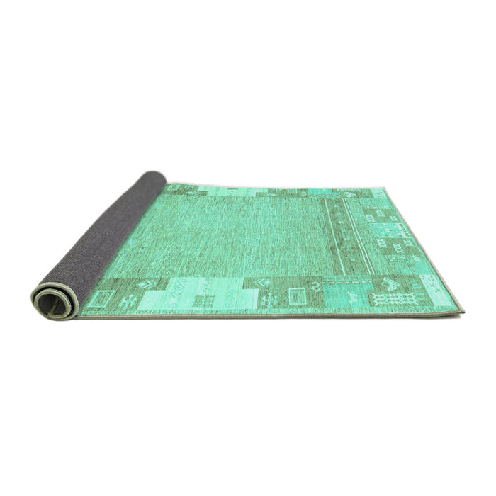 Sideview of Abstract Turquoise Modern Rug, abs3234turq