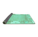 Sideview of Abstract Turquoise Modern Rug, abs3234turq