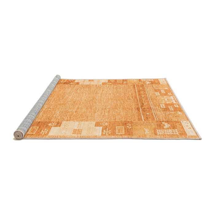 Sideview of Machine Washable Abstract Orange Modern Area Rugs, wshabs3234org
