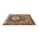 Sideview of Machine Washable Abstract Brown Red Rug, wshabs3235