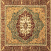 Square Abstract Brown Modern Rug, abs3235brn