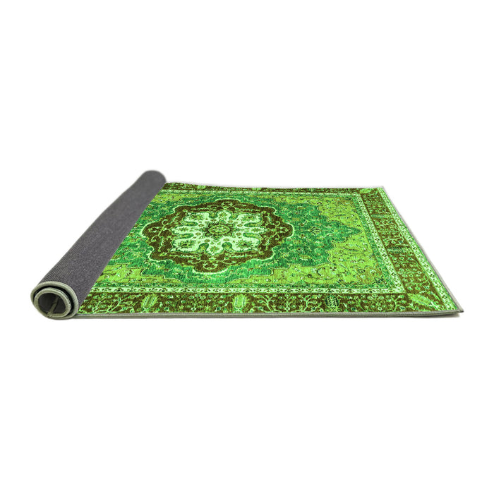 Sideview of Abstract Green Modern Rug, abs3235grn