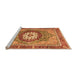 Sideview of Machine Washable Abstract Orange Modern Area Rugs, wshabs3235org