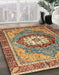 Machine Washable Abstract Brown Red Rug in a Family Room, wshabs3235