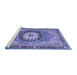 Sideview of Machine Washable Abstract Blue Modern Rug, wshabs3235blu