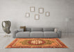 Machine Washable Abstract Orange Modern Area Rugs in a Living Room, wshabs3235org