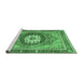 Sideview of Machine Washable Abstract Emerald Green Modern Area Rugs, wshabs3235emgrn