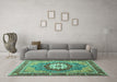 Machine Washable Abstract Turquoise Modern Area Rugs in a Living Room,, wshabs3235turq