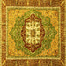 Square Abstract Yellow Modern Rug, abs3235yw