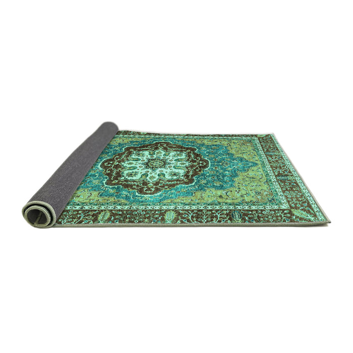 Sideview of Abstract Turquoise Modern Rug, abs3235turq