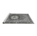 Sideview of Machine Washable Abstract Gray Modern Rug, wshabs3235gry