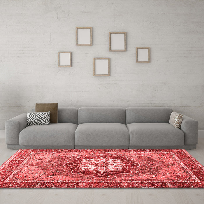 Modern Red Washable Rugs
