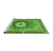 Sideview of Machine Washable Abstract Green Modern Area Rugs, wshabs3235grn