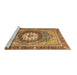 Sideview of Machine Washable Abstract Brown Modern Rug, wshabs3235brn