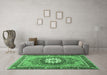 Machine Washable Abstract Emerald Green Modern Area Rugs in a Living Room,, wshabs3235emgrn