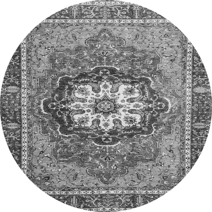 Round Machine Washable Abstract Gray Modern Rug, wshabs3235gry