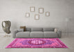 Machine Washable Abstract Pink Modern Rug in a Living Room, wshabs3235pnk