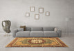 Machine Washable Abstract Brown Modern Rug in a Living Room,, wshabs3235brn