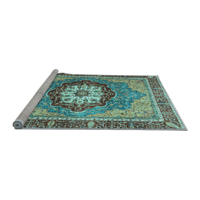 Sideview of Machine Washable Abstract Light Blue Modern Rug, wshabs3235lblu