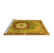 Sideview of Machine Washable Abstract Yellow Modern Rug, wshabs3235yw