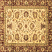 Square Machine Washable Oriental Brown Traditional Rug, wshabs3236brn