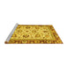 Sideview of Machine Washable Oriental Yellow Traditional Rug, wshabs3236yw