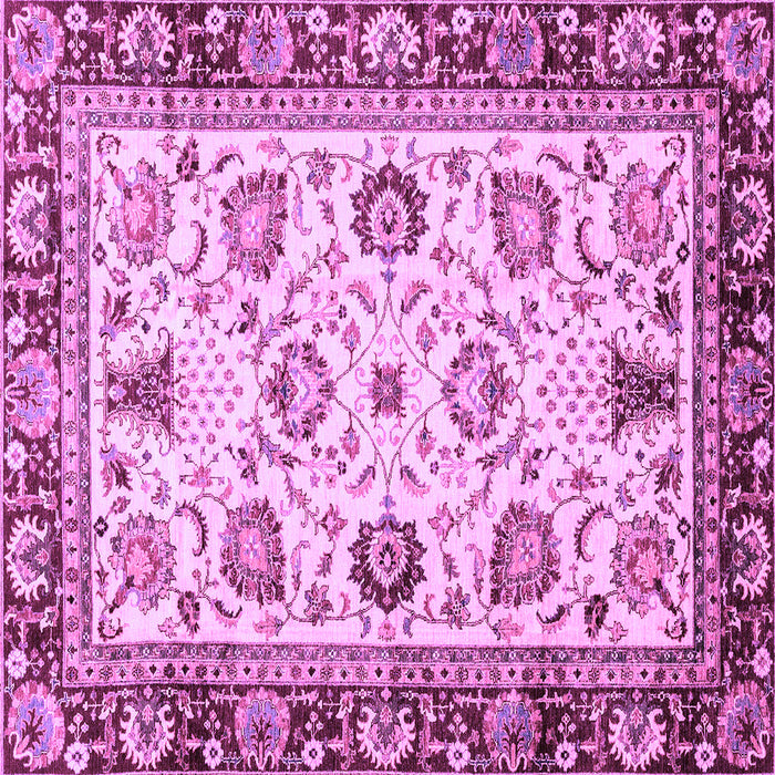 Square Machine Washable Oriental Purple Traditional Area Rugs, wshabs3236pur