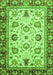 Machine Washable Oriental Green Traditional Area Rugs, wshabs3236grn