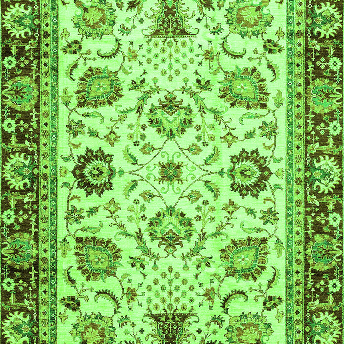 Machine Washable Oriental Green Traditional Area Rugs, wshabs3236grn