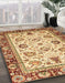 Abstract Mustard Yellow Oriental Rug in Family Room, abs3236