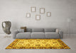 Machine Washable Oriental Yellow Traditional Rug in a Living Room, wshabs3236yw