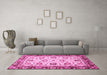 Machine Washable Oriental Pink Traditional Rug in a Living Room, wshabs3236pnk