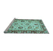 Sideview of Machine Washable Oriental Light Blue Traditional Rug, wshabs3236lblu