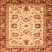 Square Machine Washable Oriental Orange Traditional Area Rugs, wshabs3236org