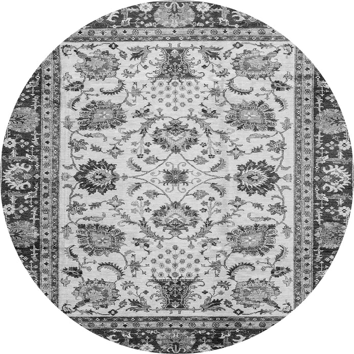 Round Oriental Gray Traditional Rug, abs3236gry
