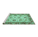 Sideview of Machine Washable Oriental Turquoise Traditional Area Rugs, wshabs3236turq