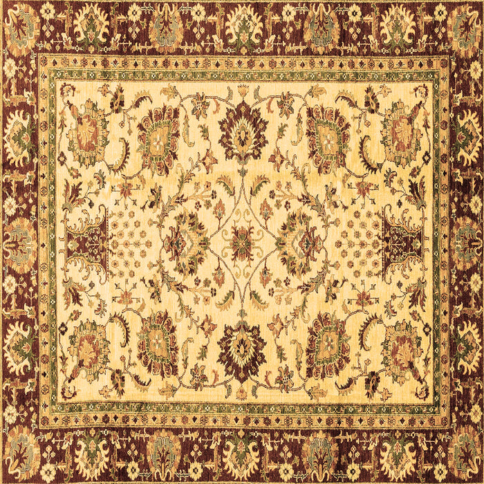 Square Oriental Brown Traditional Rug, abs3236brn