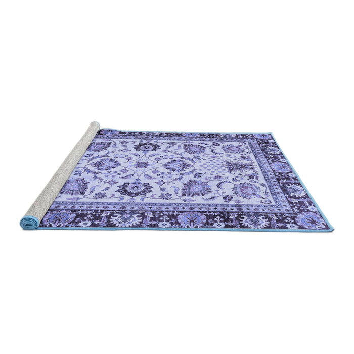 Sideview of Machine Washable Oriental Blue Traditional Rug, wshabs3236blu