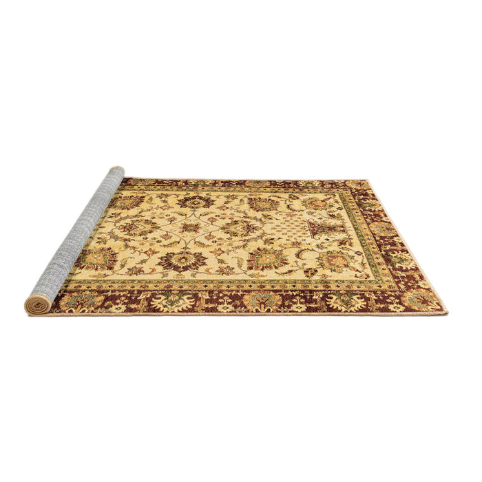 Sideview of Machine Washable Oriental Brown Traditional Rug, wshabs3236brn