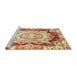 Sideview of Machine Washable Abstract Brown Gold Rug, wshabs3237