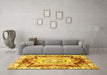 Machine Washable Abstract Yellow Modern Rug in a Living Room, wshabs3237yw