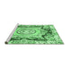 Sideview of Machine Washable Abstract Emerald Green Modern Area Rugs, wshabs3237emgrn