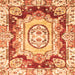 Square Abstract Orange Modern Rug, abs3237org