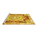 Sideview of Machine Washable Abstract Yellow Modern Rug, wshabs3237yw