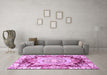 Machine Washable Abstract Purple Modern Area Rugs in a Living Room, wshabs3237pur