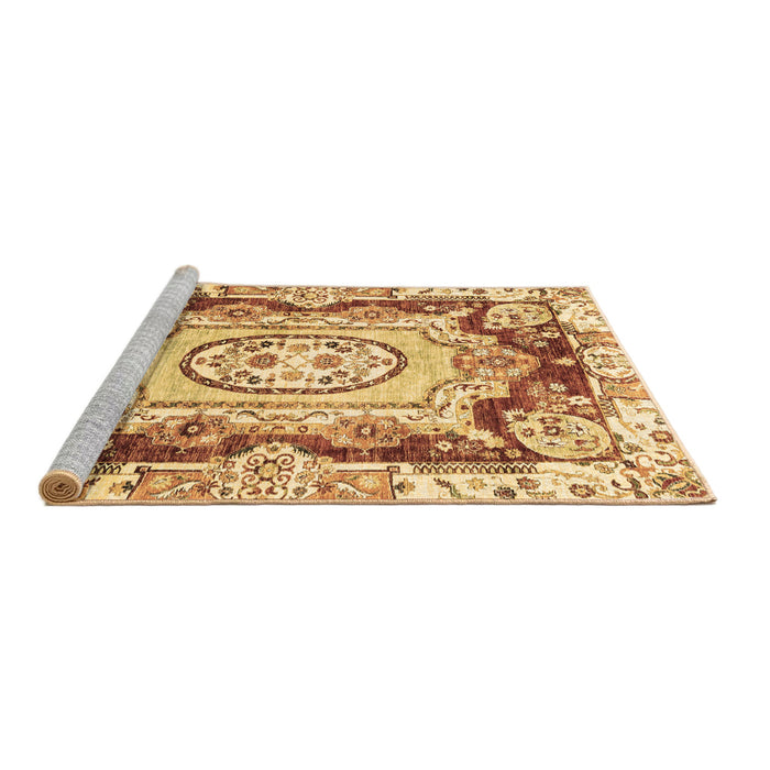 Sideview of Machine Washable Abstract Brown Modern Rug, wshabs3237brn