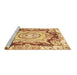 Sideview of Machine Washable Abstract Brown Modern Rug, wshabs3237brn