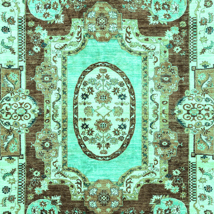 Machine Washable Abstract Turquoise Modern Area Rugs, wshabs3237turq