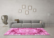 Machine Washable Abstract Pink Modern Rug in a Living Room, wshabs3237pnk